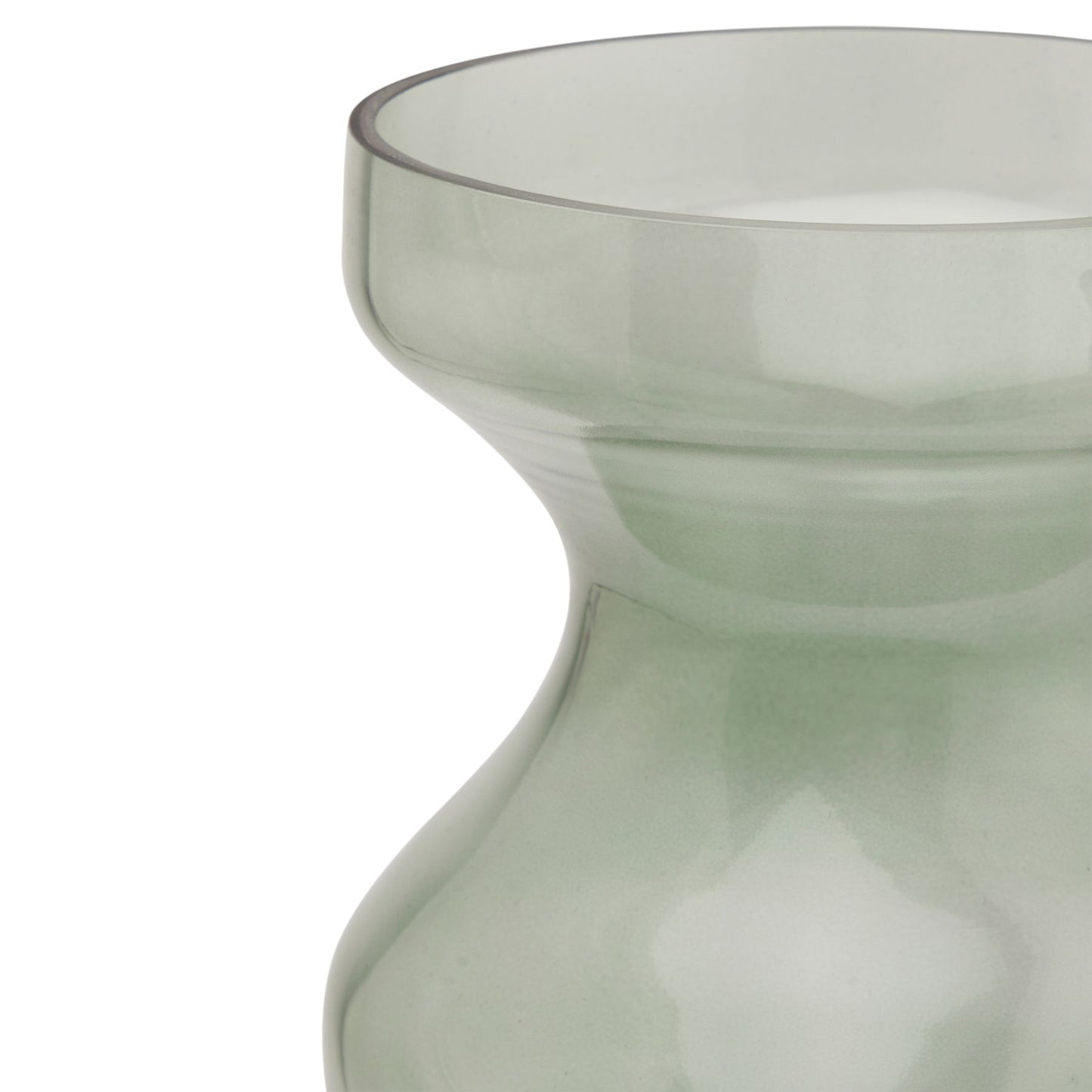 Smoked Sage Glass Tall Fluted Vase