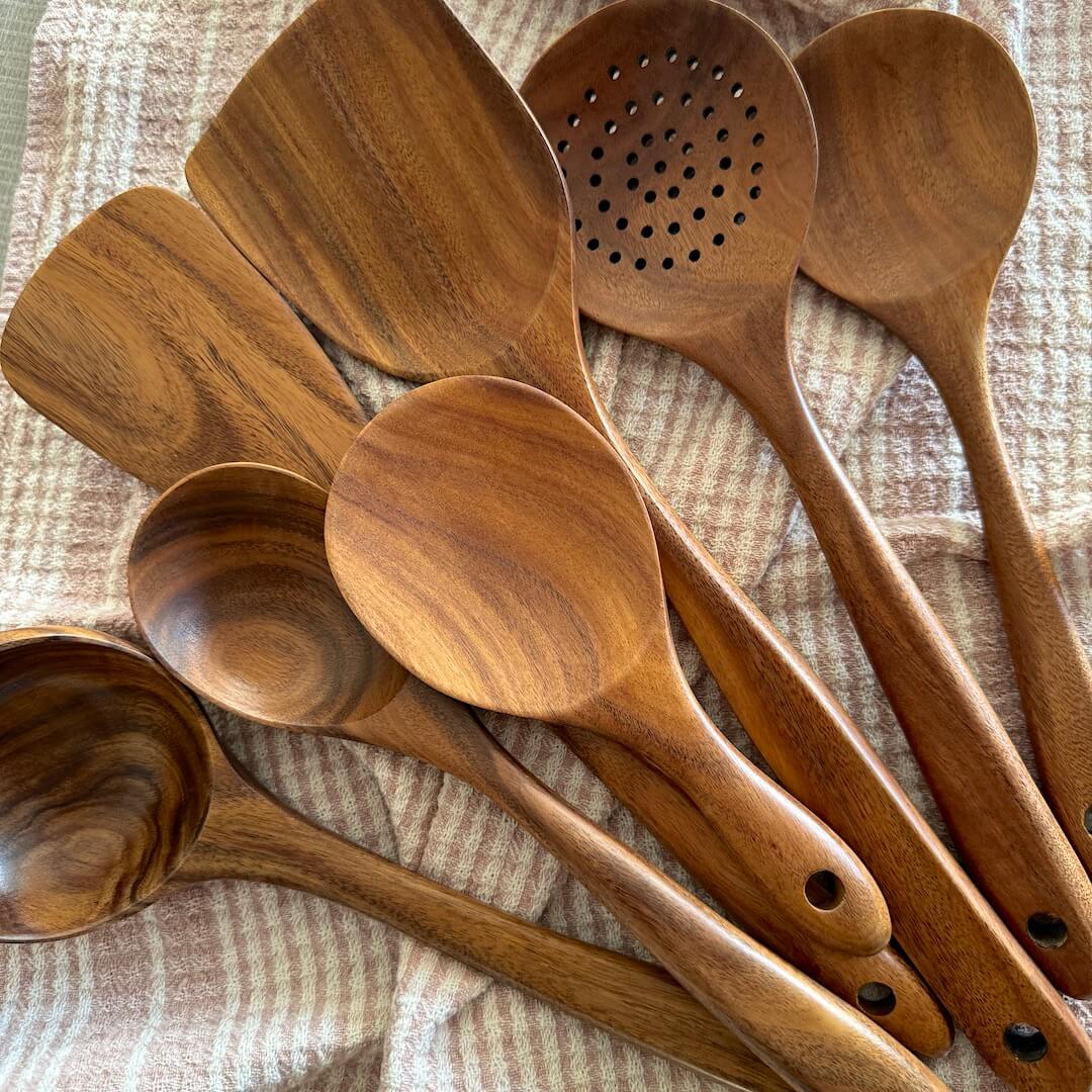 Teak Cooking Utensils Set