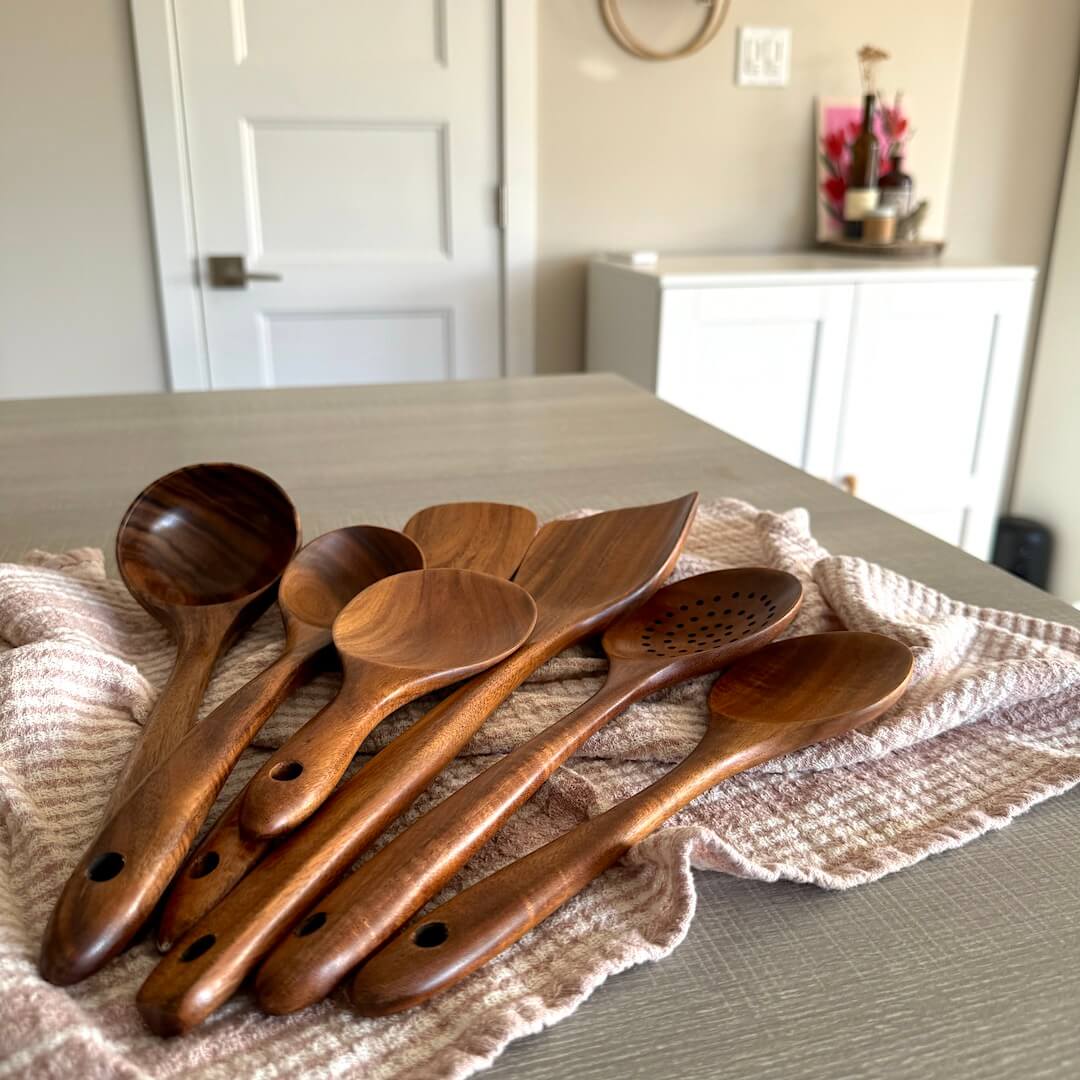 Teak Cooking Utensils Set