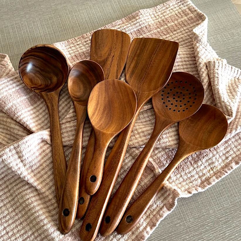 Teak Cooking Utensils Set