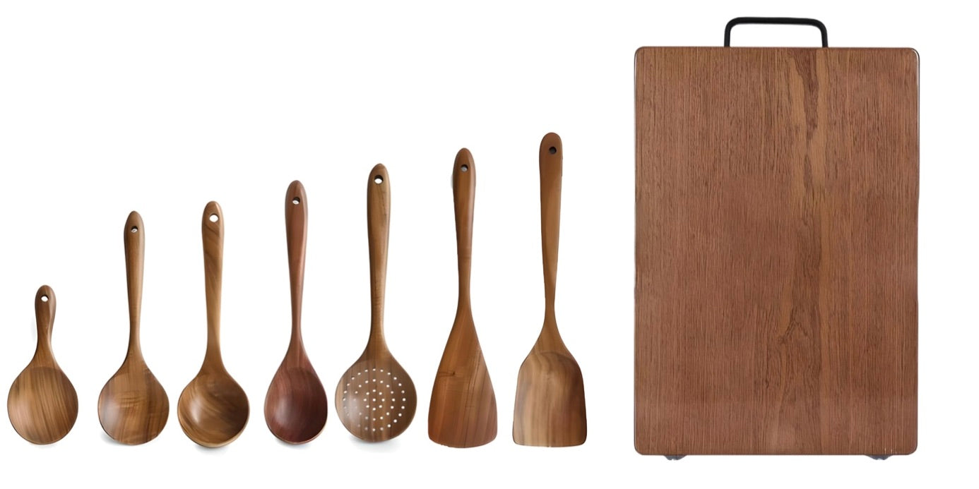 Teak Cooking Utensils Set