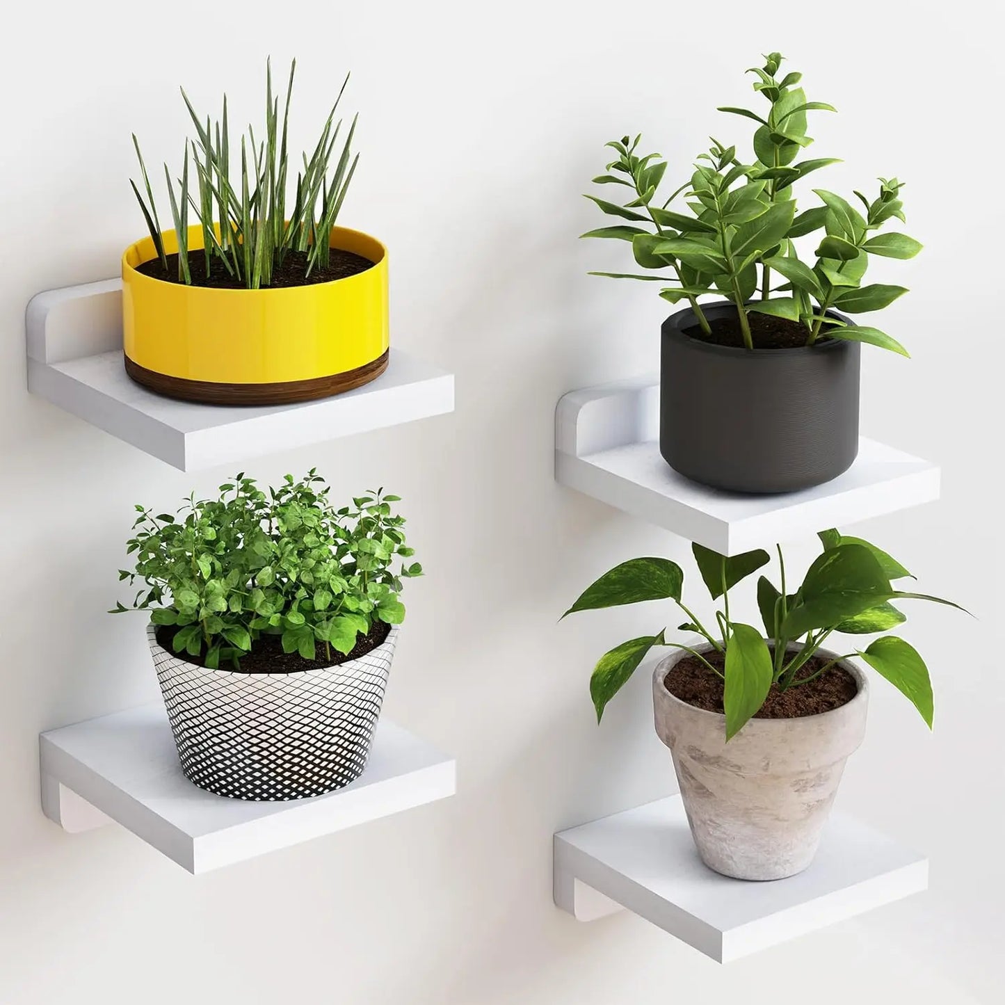 Macrame Urban Wood Floating Shelf