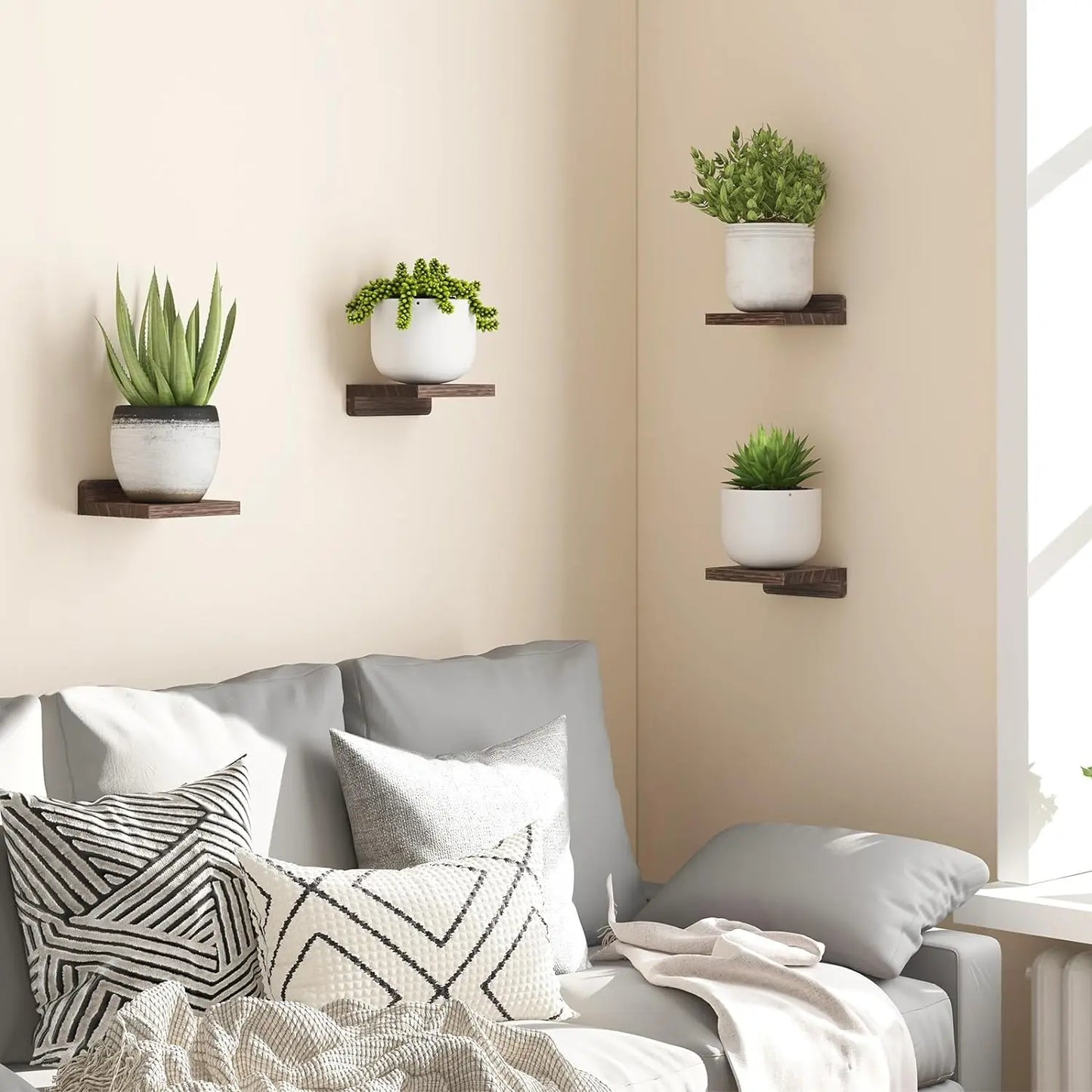 Macrame Urban Wood Floating Shelf