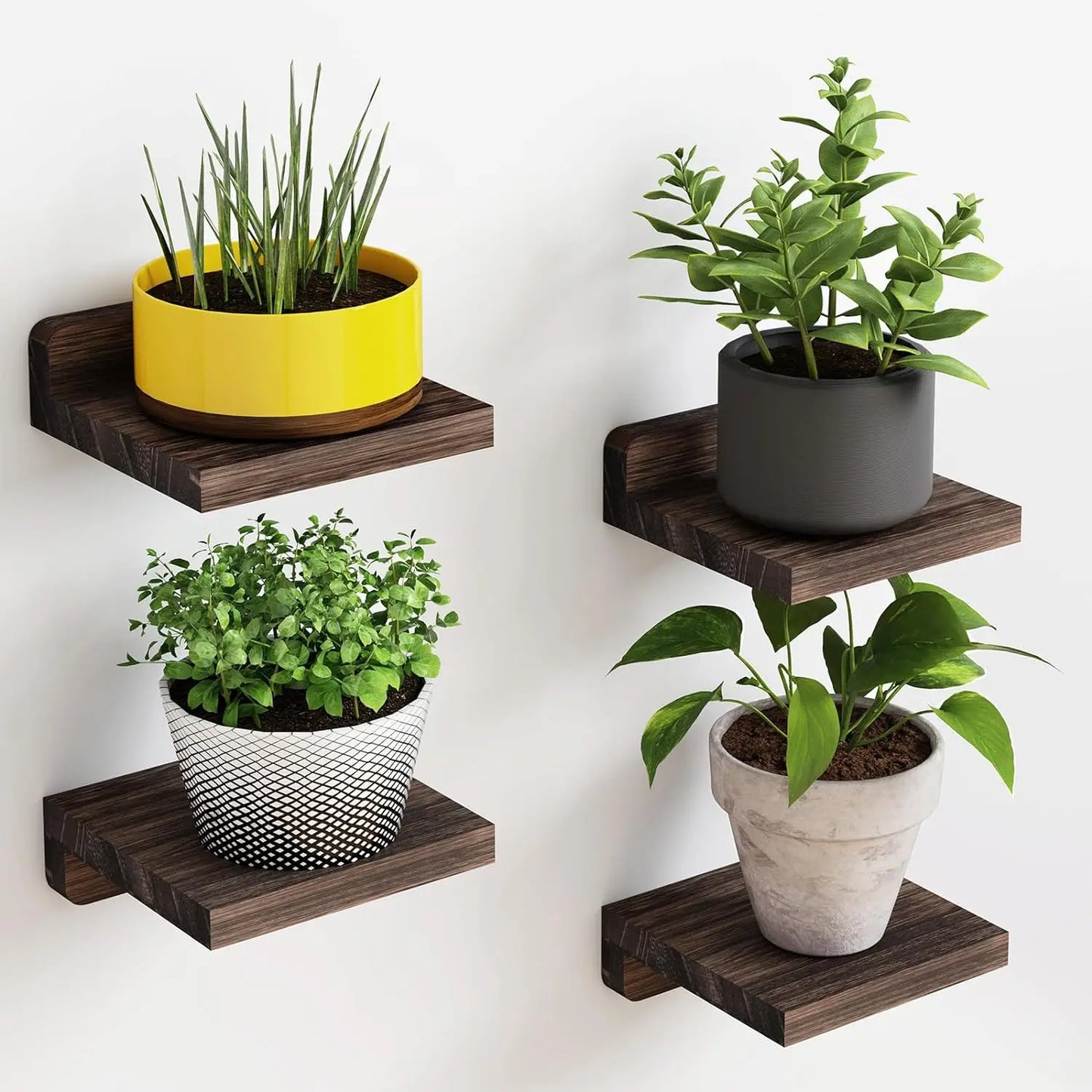 Macrame Urban Wood Floating Shelf