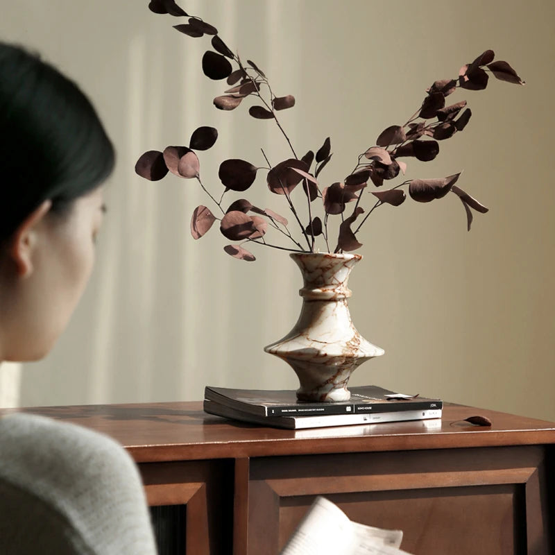 Calacatta Red Marble Flower Vase