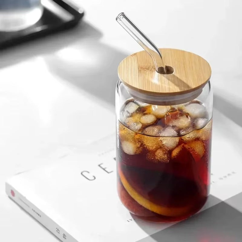 Mason Jar Mug with Bamboo Lid