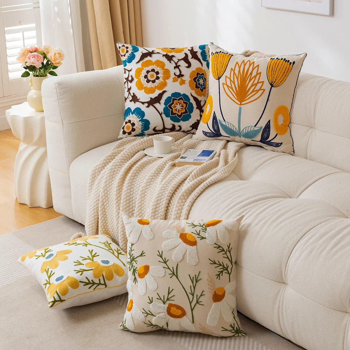 Bohemia Flowers Cushion Cover