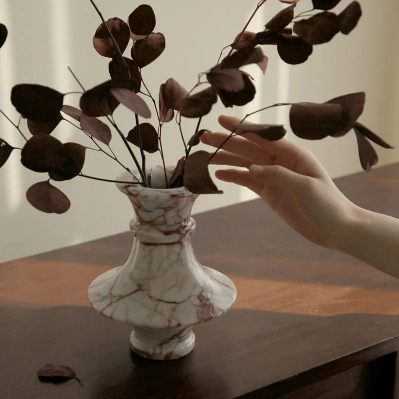 Calacatta Red Marble Flower Vase