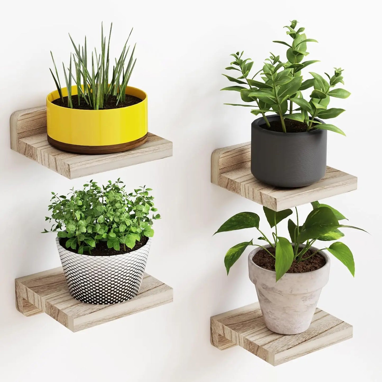 Macrame Urban Wood Floating Shelf