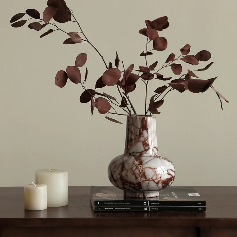 Calacatta Red Marble Flower Vase