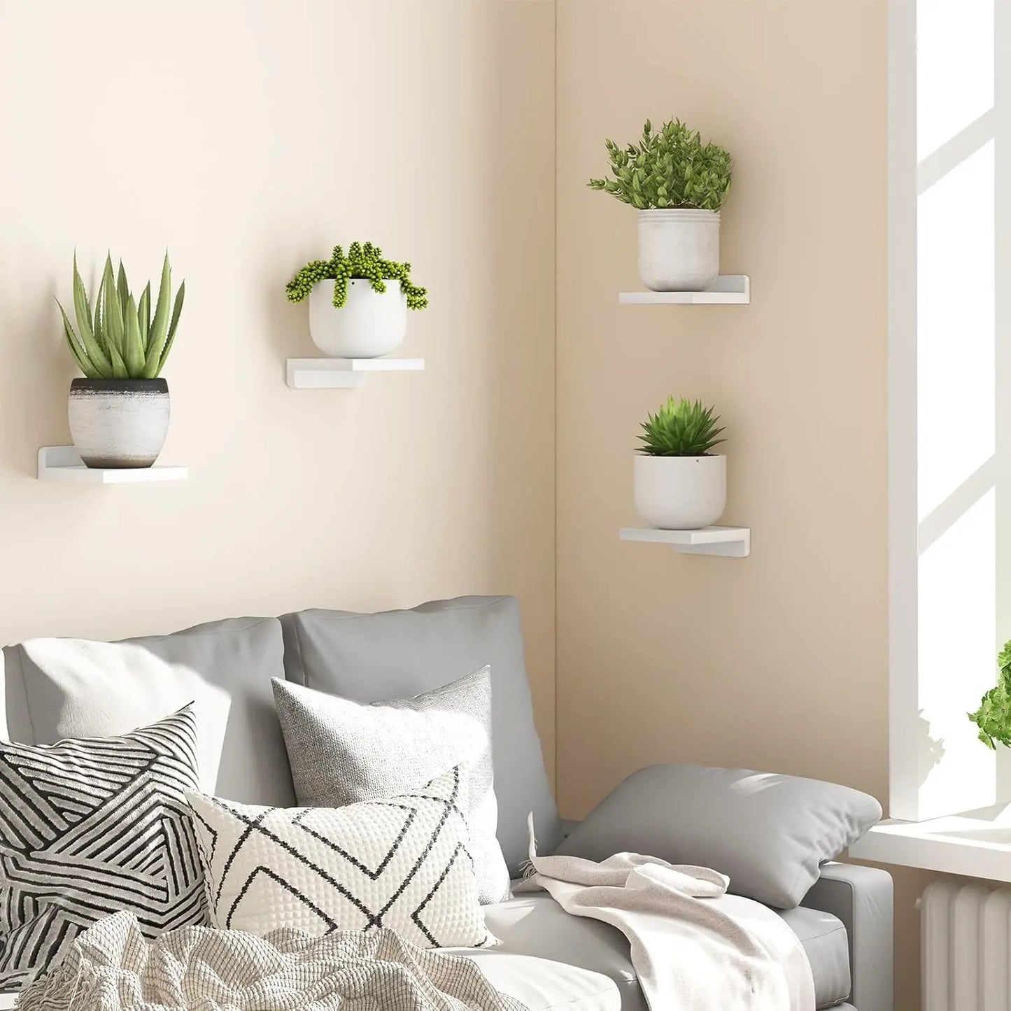 Macrame Urban Wood Floating Shelf