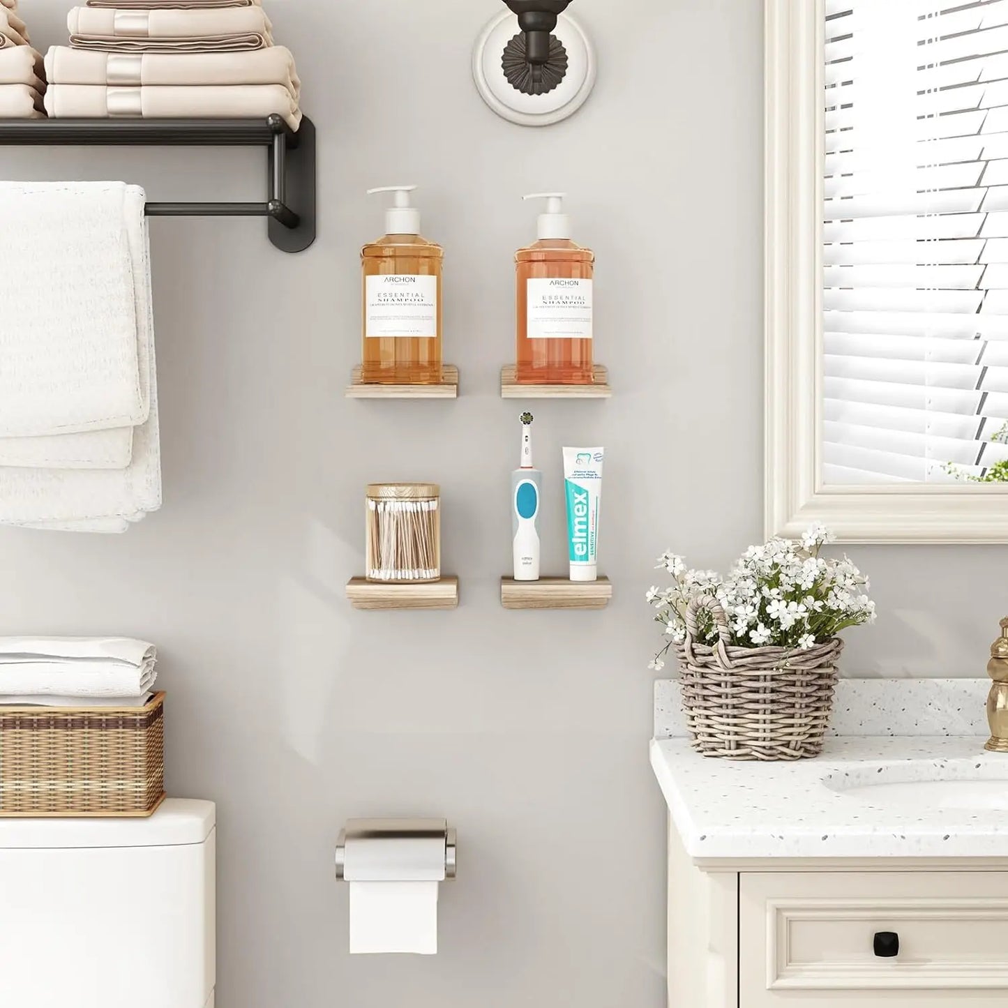 Macrame Urban Wood Floating Shelf