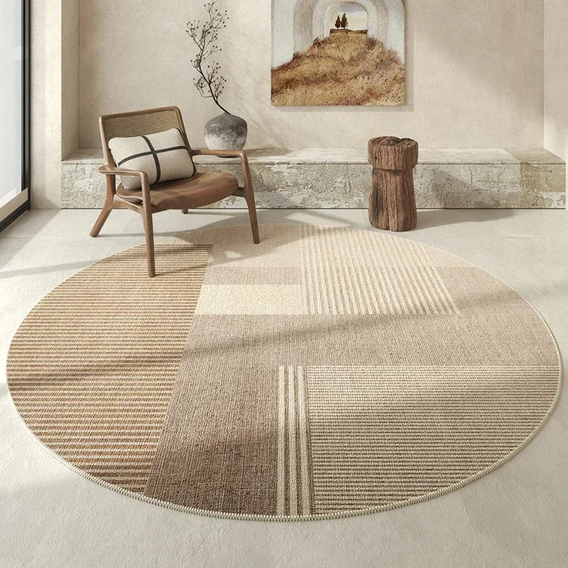 Nordic Oats Minimalist Round Rug