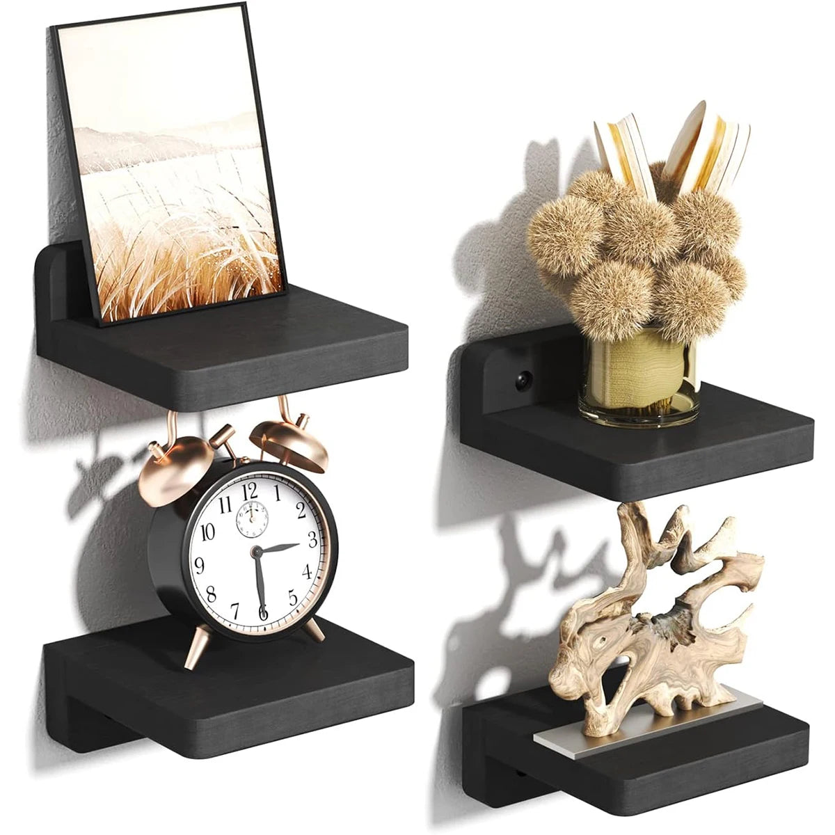 Macrame Urban Wood Floating Shelf