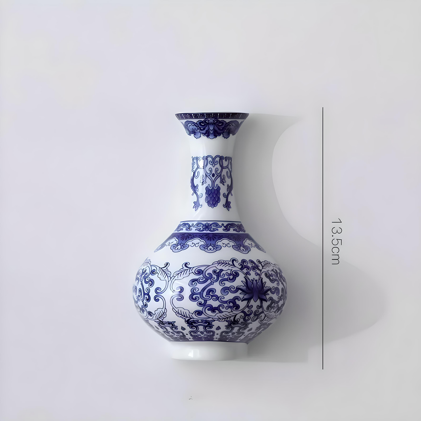 Ceramic Blue and White Wall Vase