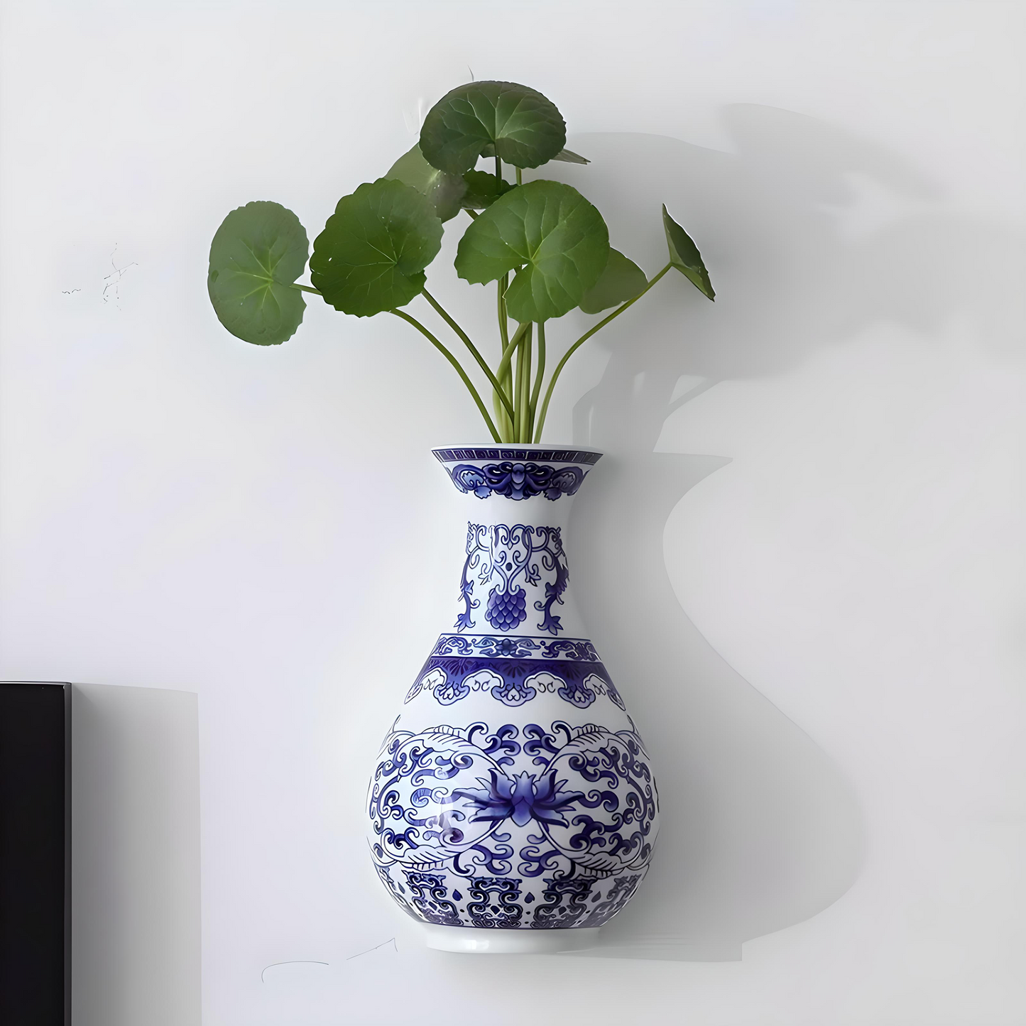 Ceramic Blue and White Wall Vase