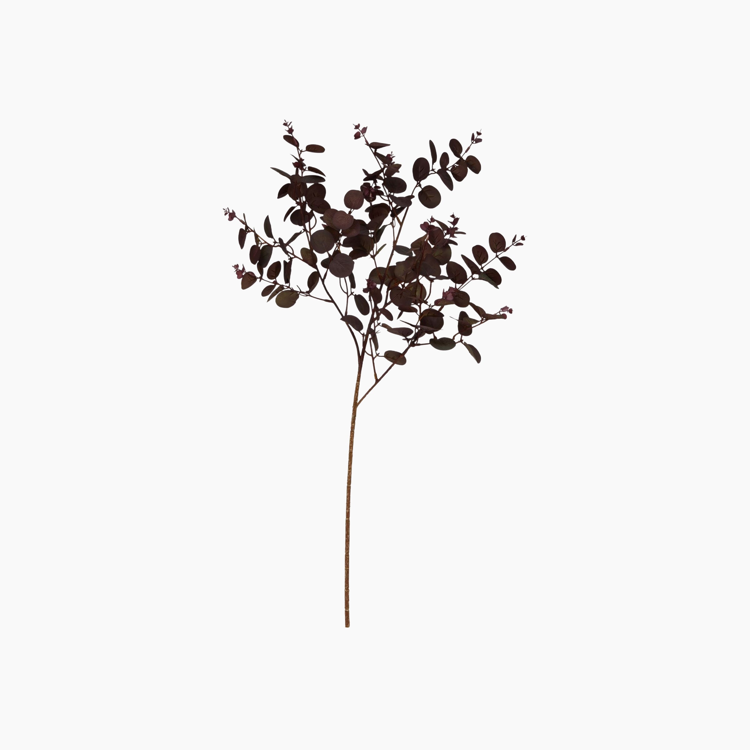 Burgundy eucalyptus faux bunch with realistic textured leaves, ideal for vases, table centrepieces, and Christies Interior home styling.