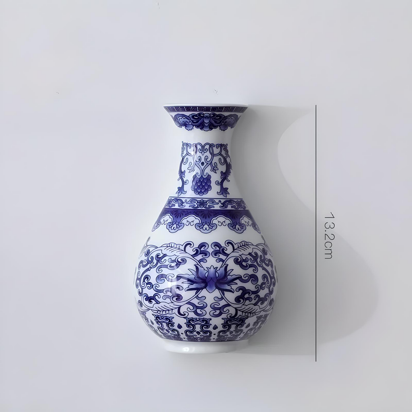 Ceramic Blue and White Wall Vase