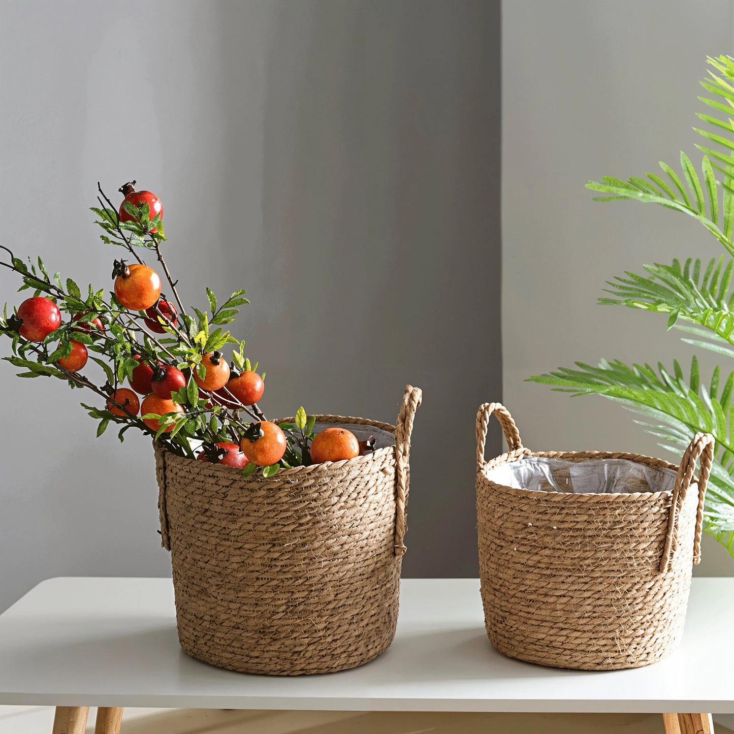 large rattan hand woven basket used to store tomatoes