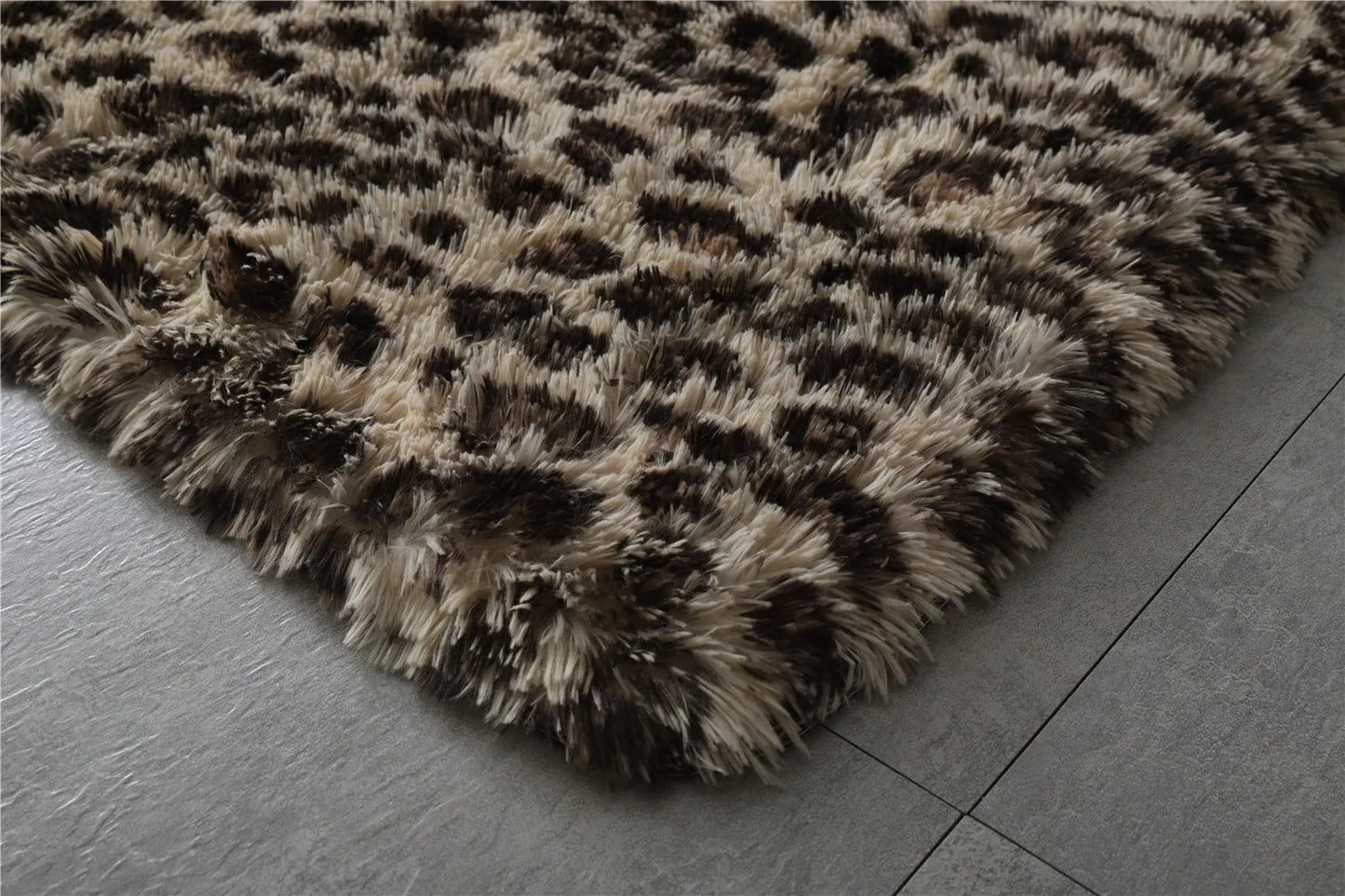 Leopard Print Shaggy Rug