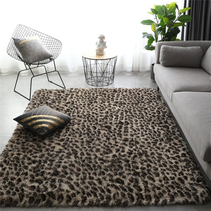 Leopard Print Shaggy Rug