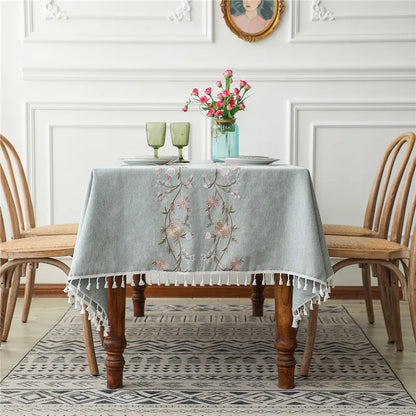 Floral Cotton Embroidery Tablecloth