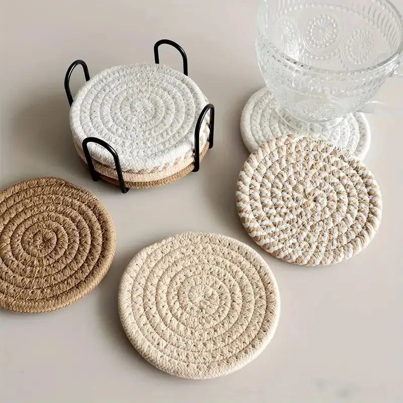 Boho Woven Cotton Coasters