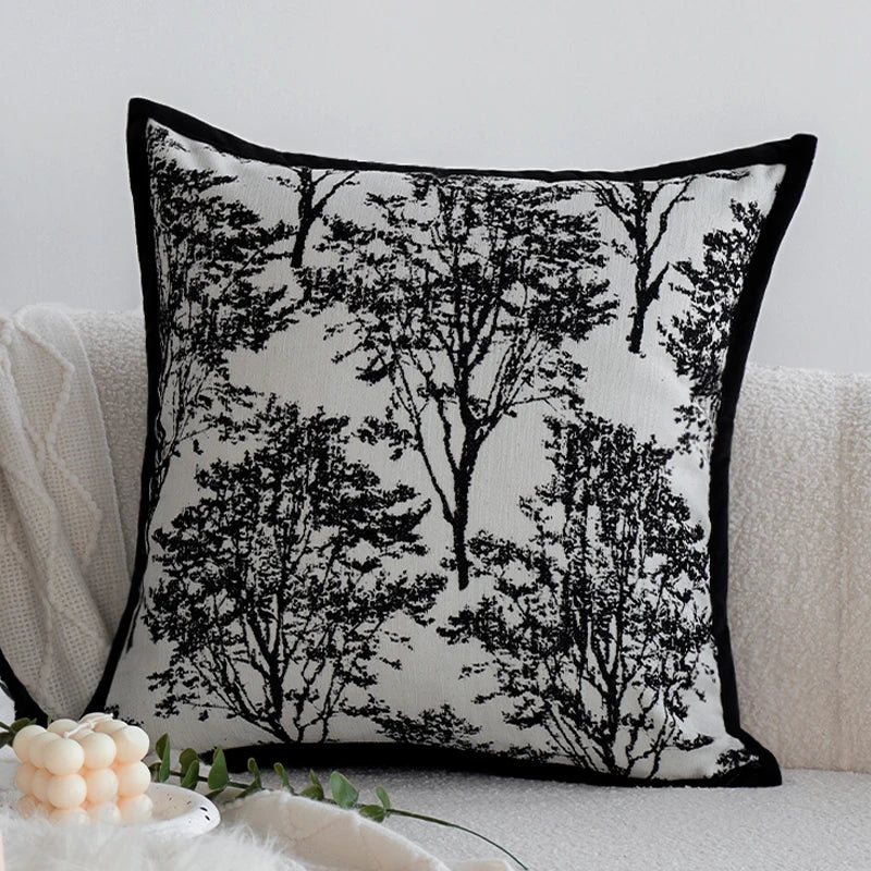 Black Jacquard Decorative Cushion Cover