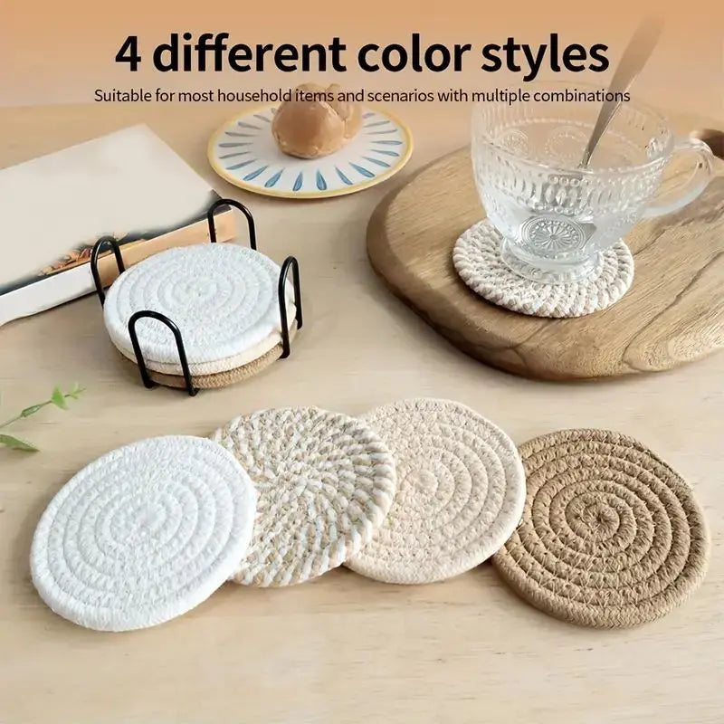 Boho Woven Cotton Coasters