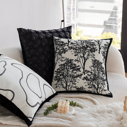 Black Jacquard Decorative Cushion Cover