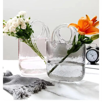Designer Handbag Glass Vase
