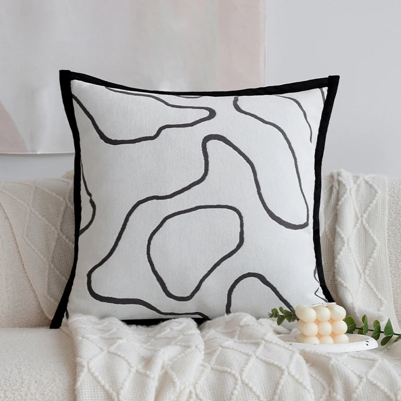 Black Jacquard Decorative Cushion Cover