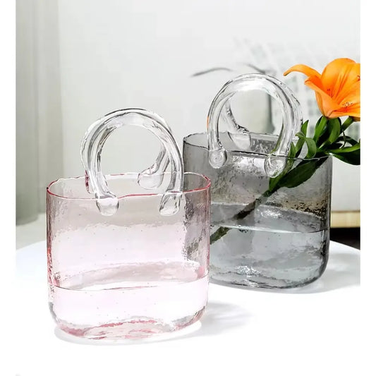 Designer Handbag Glass Vase