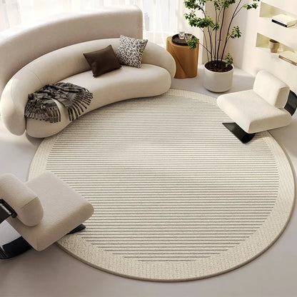 Porridge Oat Simple Circular Rug