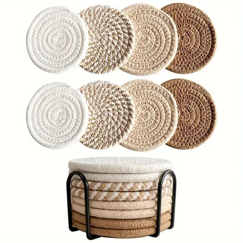Boho Woven Cotton Coasters