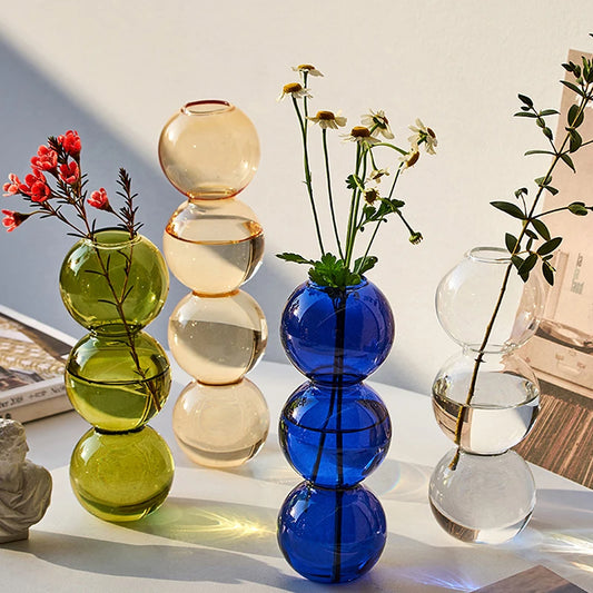 Nordic Stained Bubble Glass Vase
