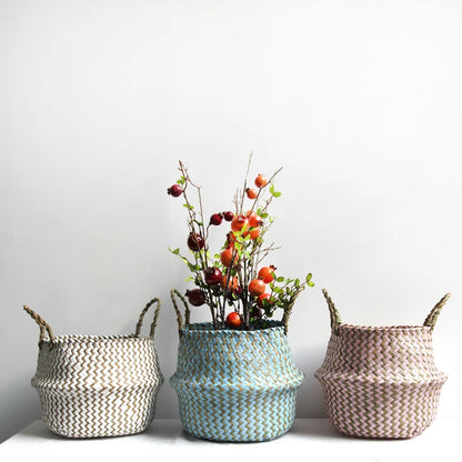 Boho Seaweed Collapsable Basket