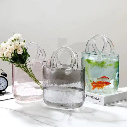 Designer Handbag Glass Vase
