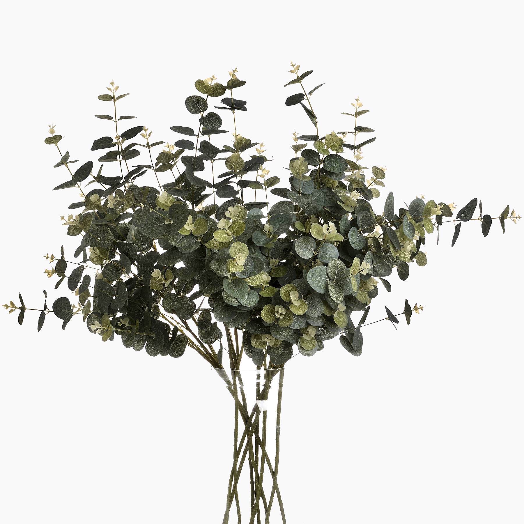 Product image of faux eucalyptus stem bunch on a white background