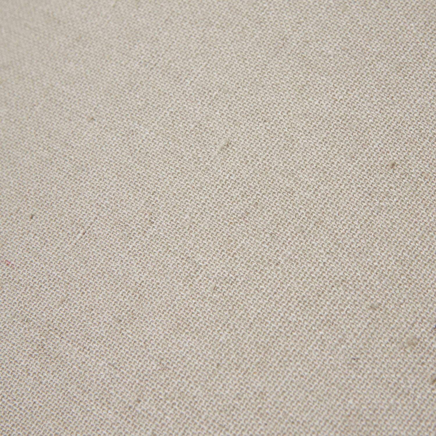Top-down view of table lamp revealing circular linen shade and lamp proportions